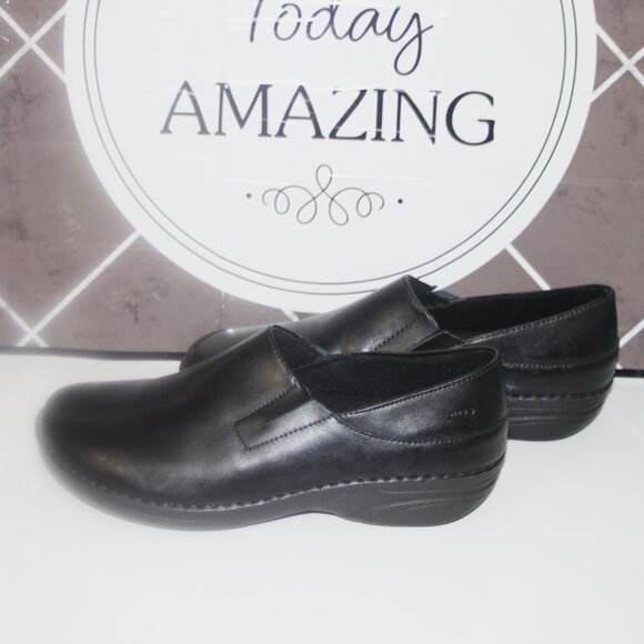 4b  LN MENS "MANILA" SPRING STEP CLOGS - 11 - BLACK LEATHER - Picture 3 of 5